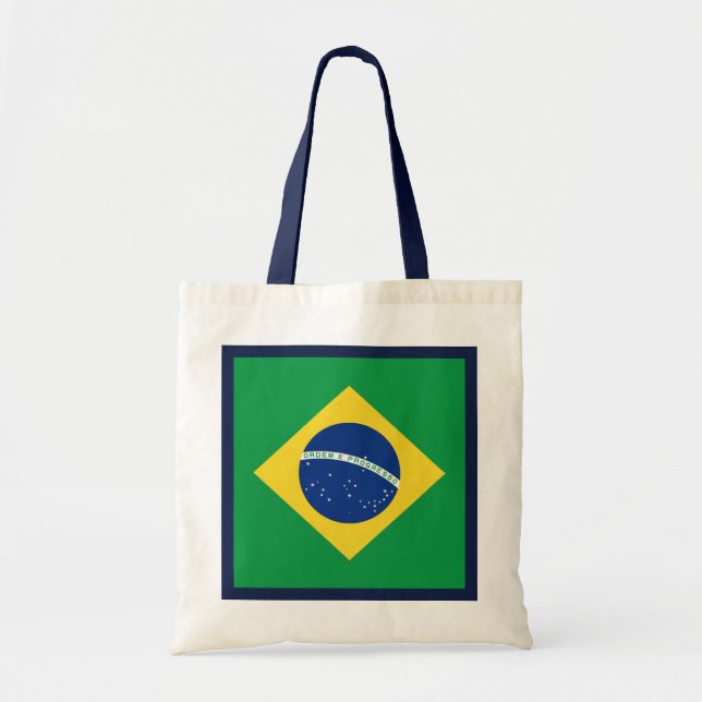Bolsa Tote Saco da bandeira de Brasil (Frente)
