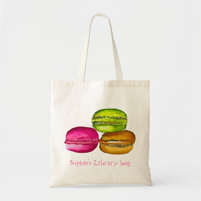 Bolsa Tote Saco da biblioteca de bolo de macarrão fofo (Frente)