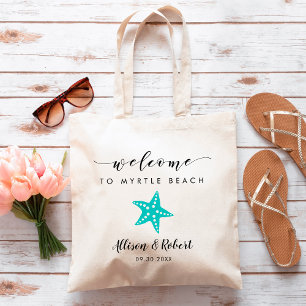 Bolsa Tote Saco da boa vinda do casamento da estrela do mar,