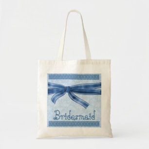 Bolsa Tote Saco da dama de honra - arco listrado azul