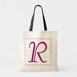 Bolsa Tote Saco da dama de honra - monograma MAGENTA