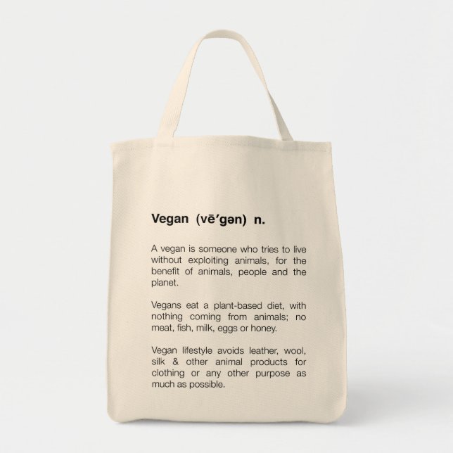 Bolsa Tote Saco da definição do Vegan (Frente)