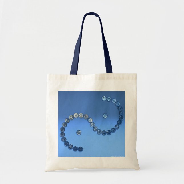 Bolsa Tote Saco da escultura da moeda de dez centavos (Frente)