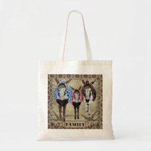 Bolsa Tote Saco da família do asno