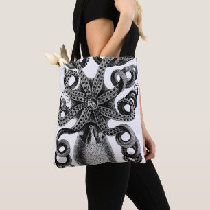 Bolsa Tote Saco da Ferramenta de Ilustração de Octopus Vintag