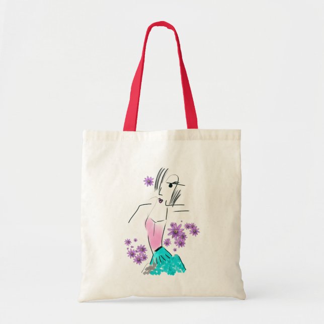 Bolsa Tote Saco da Flor da Moda (Frente)