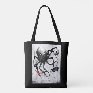 Bolsa Tote Saco da Lula da Black Inky Bones Press