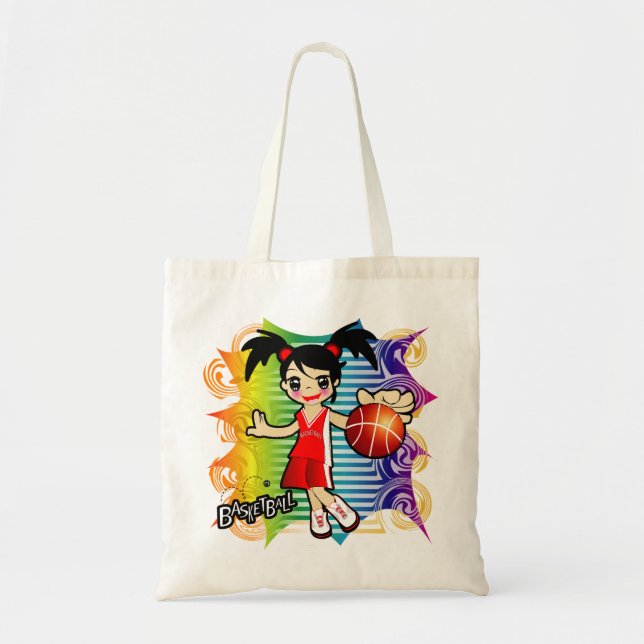 Bolsa Tote saco da menina do basquetebol (Frente)