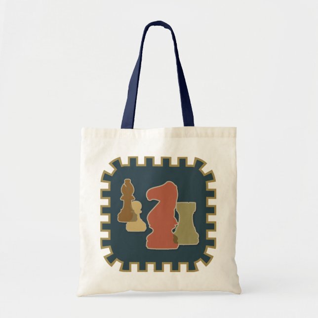 Bolsa Tote Saco das partes de xadrez (Frente)