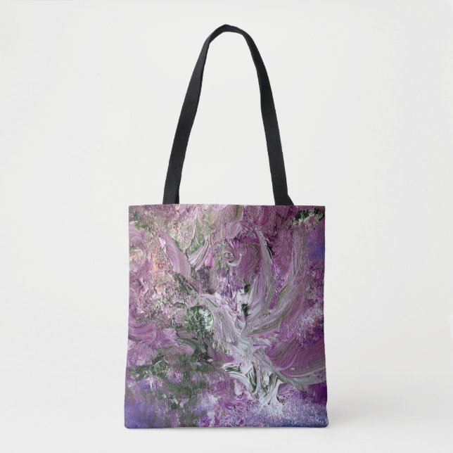 Bolsa Tote Saco de Abstrato de Arte Roxo Funky (Frente)