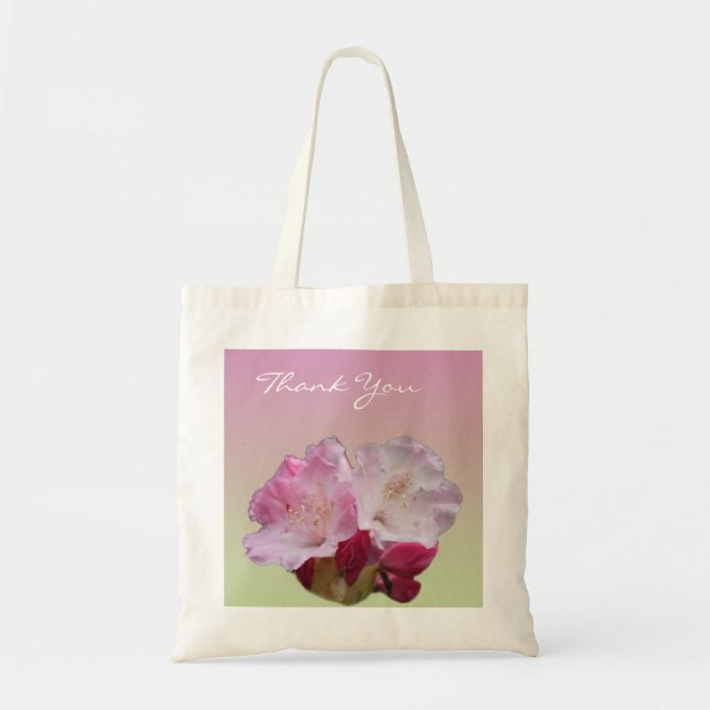 Bolsa Tote saco de agradecimento de flores de rododendro rosa (Frente)