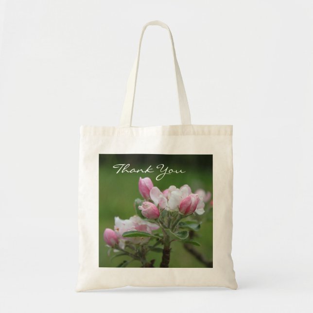 Bolsa Tote Saco de agradecimento flor de maçã (Frente)