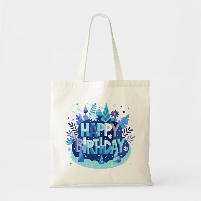Bolsa Tote Saco de Aniversário Feliz ("Modern Everyday Birthday Tote Present")