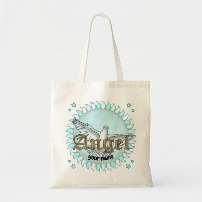 Bolsa Tote Saco de anjo da porta azul (Frente)