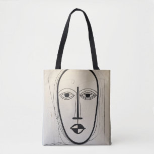Bolsa Tote Saco de Arte de Rosto Cubista - Design abstrato ex