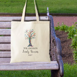 Bolsa Tote Saco de Árvore da Família de Reunião Familiar<br><div class="desc">Estas Sacos de Tota da Reunião Familiar são decoradas com uma árvore genealógica mosaica nas cores do arco-íris. Personalize-os com o seu nome de família e o ano. Porque nós criamos nosso próprio trabalho de arte você não encontrará essa imagem exata de outros designers. Mosaico original e Watercolor © Michele...</div>