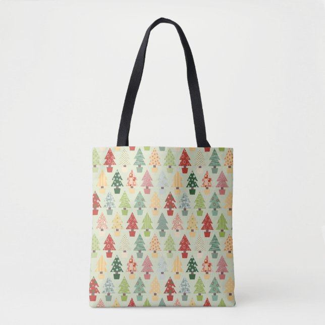 Bolsa Tote Saco de árvore de Natal colorida (Frente)