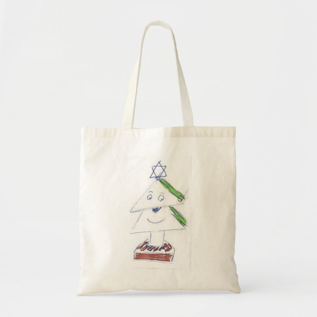 Bolsa Tote Saco de Árvore de Natal Feliz (Frente)