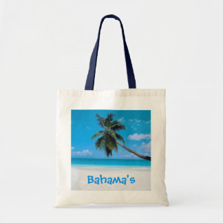 Bolsa Tote Saco de Bahamas - praia, areia branca e palma