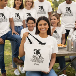 Bolsa Tote Saco de Baleia Minimalista para Sindicatos Familia