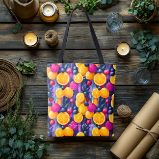 Bolsa Tote Saco de Bem-Estar Citrus Delight & Frutas Vibrante