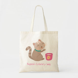 Bolsa Tote Saco de biblioteca de livros de gatas bonitinhas