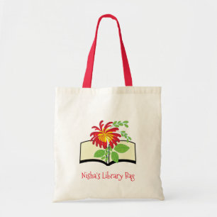 Bolsa Tote Saco de biblioteca de livros florais fofinhos