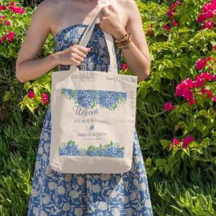 Bolsa Tote Saco de Boas-Vindas de Casamento Aquarela com Hort