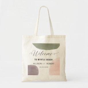 Bolsa Tote Saco de Boas-Vindas de Casamento com Aguarela Rosa