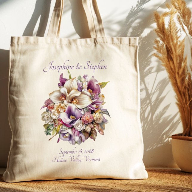 Bolsa Tote Saco de Boas-vindas de Casamento com Copos-de-leit (Criador carregado)