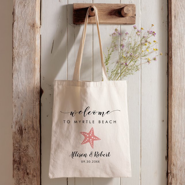 Bolsa Tote Saco de Boas-vindas de Casamento com Estrela-do-Ma (Criador carregado)