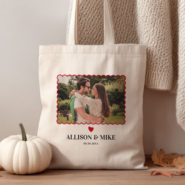 Bolsa Tote Saco de Boas-Vindas de Casamento com Foto de Vieir (Criador carregado)
