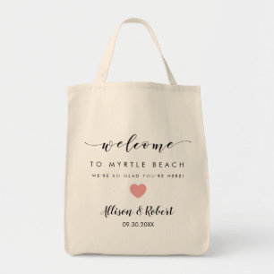 Bolsa Tote Saco de Boas-Vindas de Casamento com Itinerário d