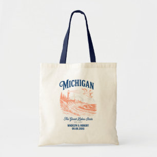 Bolsa Tote Saco de Boas-vindas de Casamento em Michigan, Amor