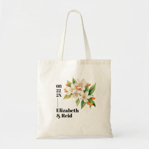Bolsa Tote Saco de Boas-vindas de Casamento Flor de Laranjeir