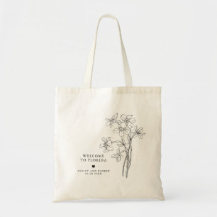 Bolsa Tote Saco de Boas-vindas de Casamento Floral, Saco de T