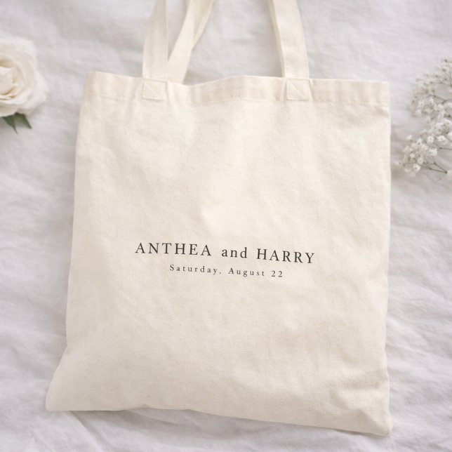 Bolsa Tote Saco de Boas-Vindas de Casamento Moderno Editorial (Criador carregado)