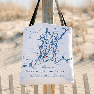 Bolsa Tote Saco de Boas-vindas para Casamento Newport Rhode I