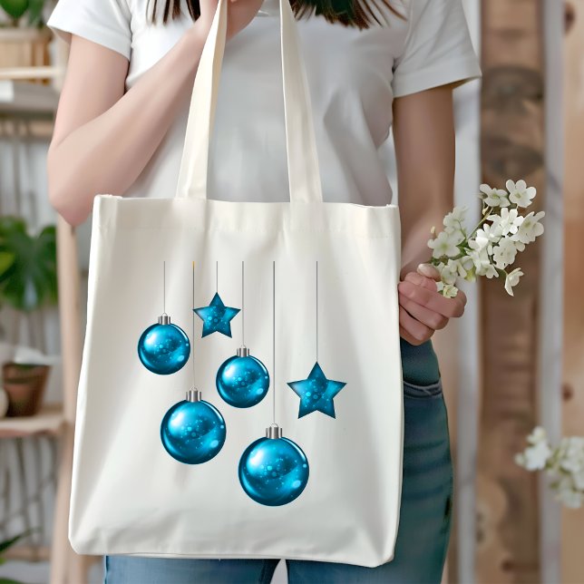 Bolsa Tote Saco de Bolas e Estrelas de Enfeite de Natal (Criador carregado)