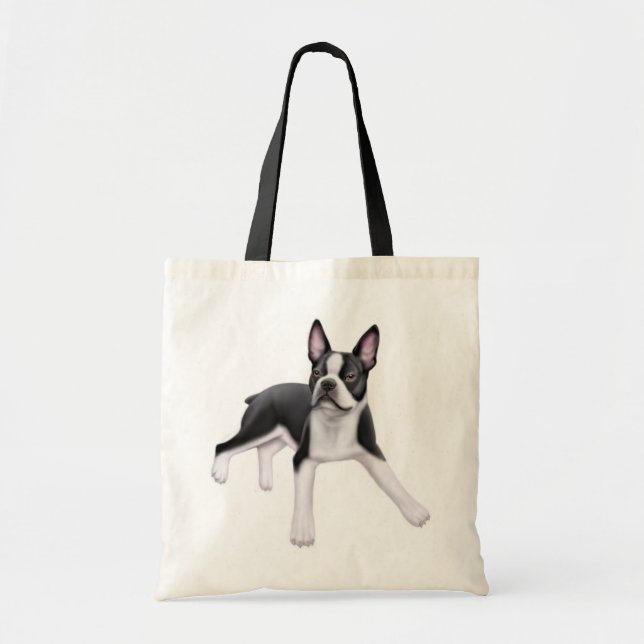 Bolsa Tote Saco de Boston Terrier (Frente)