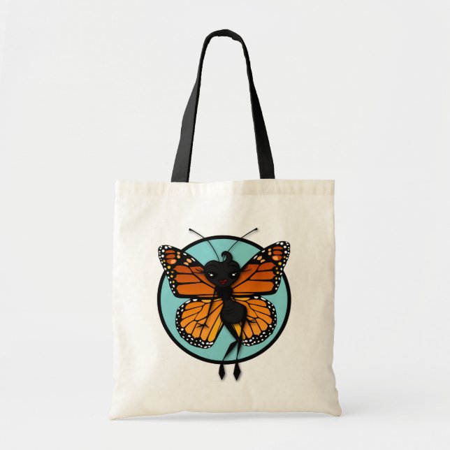 BOLSA TOTE SACO DE BOTÃO DE MONARCHA DE BOTÃO (Frente)