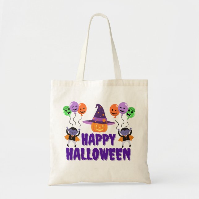 Bolsa Tote Saco de Brinquedo Feliz Halloween (Frente)