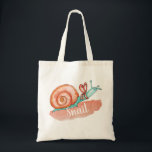 Bolsa Tote Saco de caracol. Ilustração de animal engraçado co<br><div class="desc">Saco de tote de caracol.</div>