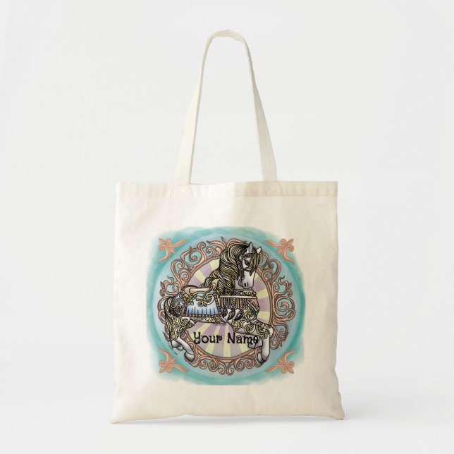 Bolsa Tote Saco de Carrinho de Cavalinho de Pau (Frente)
