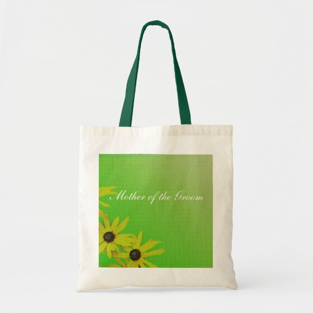 Bolsa Tote saco de casamento de flor da margarida amarela (Frente)