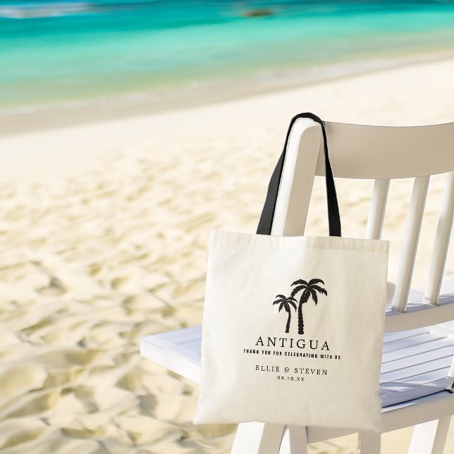 Bolsa Tote Saco de Casamento no Destino Palmeiras (Destination Wedding Bag Palm Trees Tote Bag)