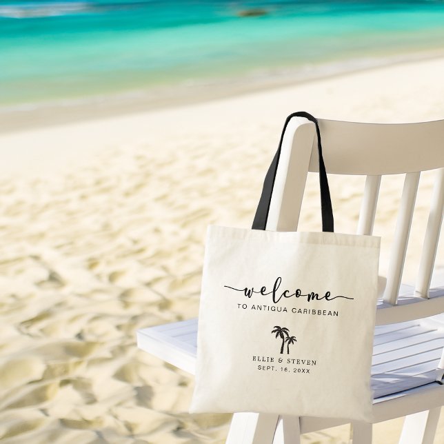 Bolsa Tote Saco de Casamento no Destino Palmeiras (Destination Wedding Bag Palm Trees Tote Bag)
