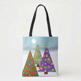 Bolsa Tote Saco de Cena de Árvore de Natal