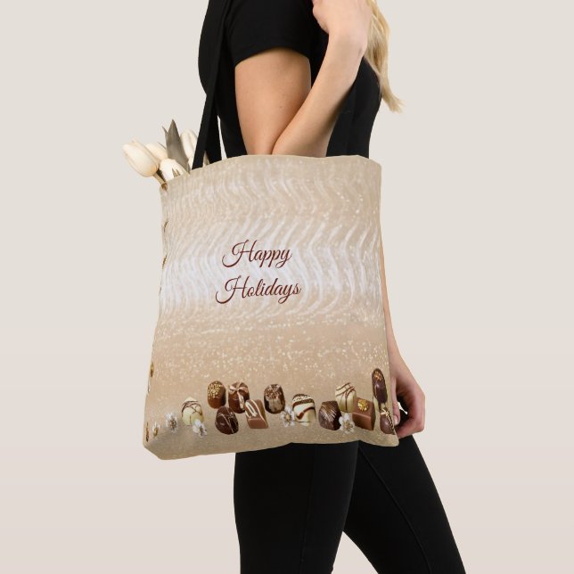 Bolsa Tote Saco de Chocolates Sortidos com Flores (Close Up)