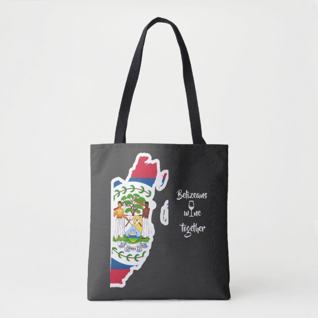 Bolsa Tote Saco de Compras Belizeans Wine Together (Frente)